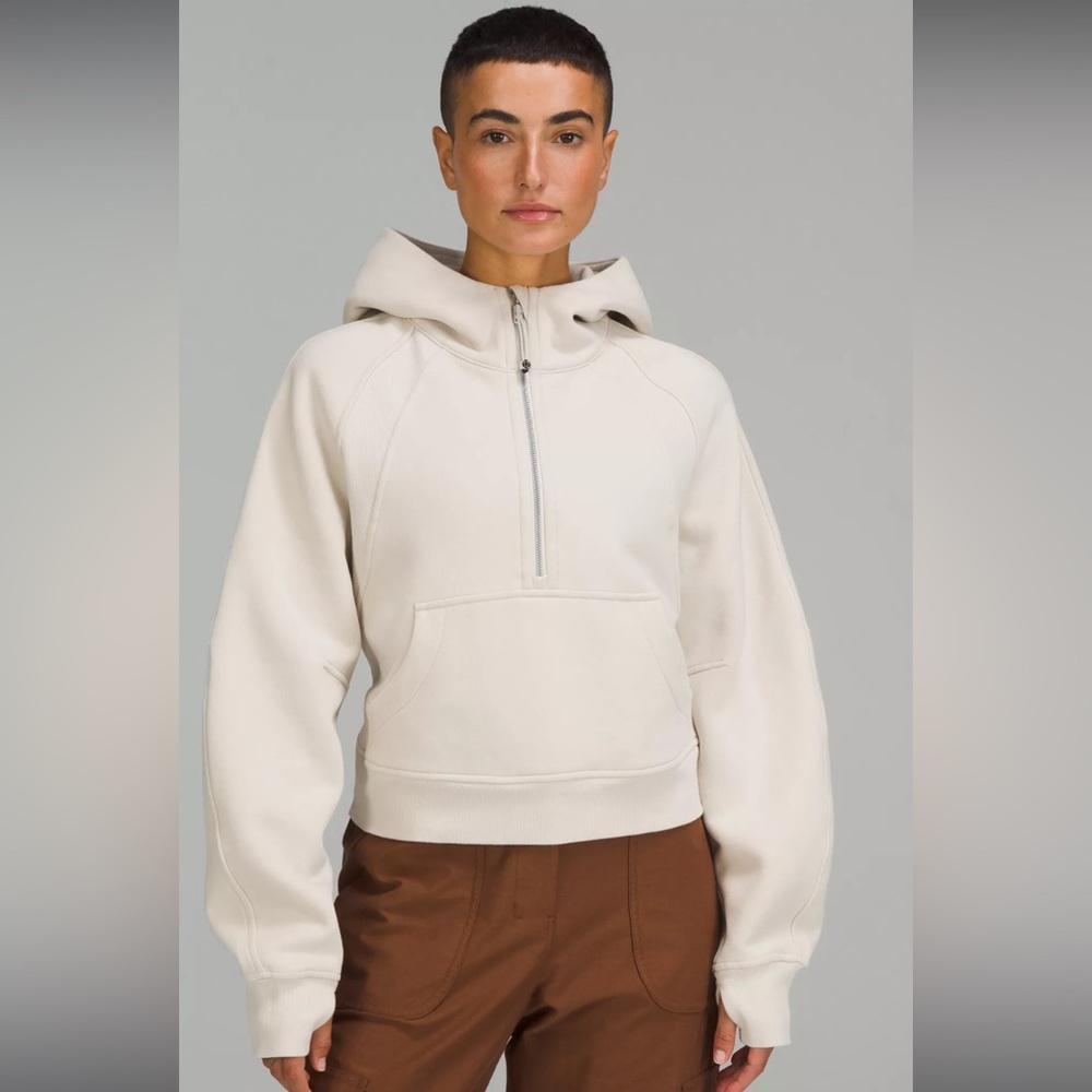 Lululemon Natural ivory Scuba oversized half zip